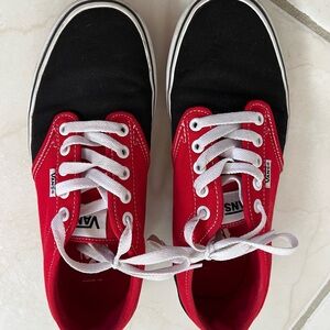 Vans Red Black Checkerboard Sneakers M-8 W-9.5